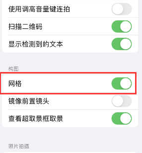 右玉苹果手机维修网点分享iPhone如何开启九宫格构图功能 