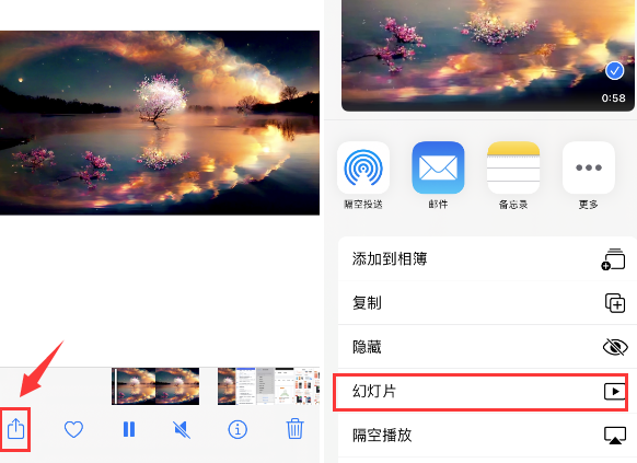 右玉苹果14维修店分享iPhone14相册视频如何循环播放 